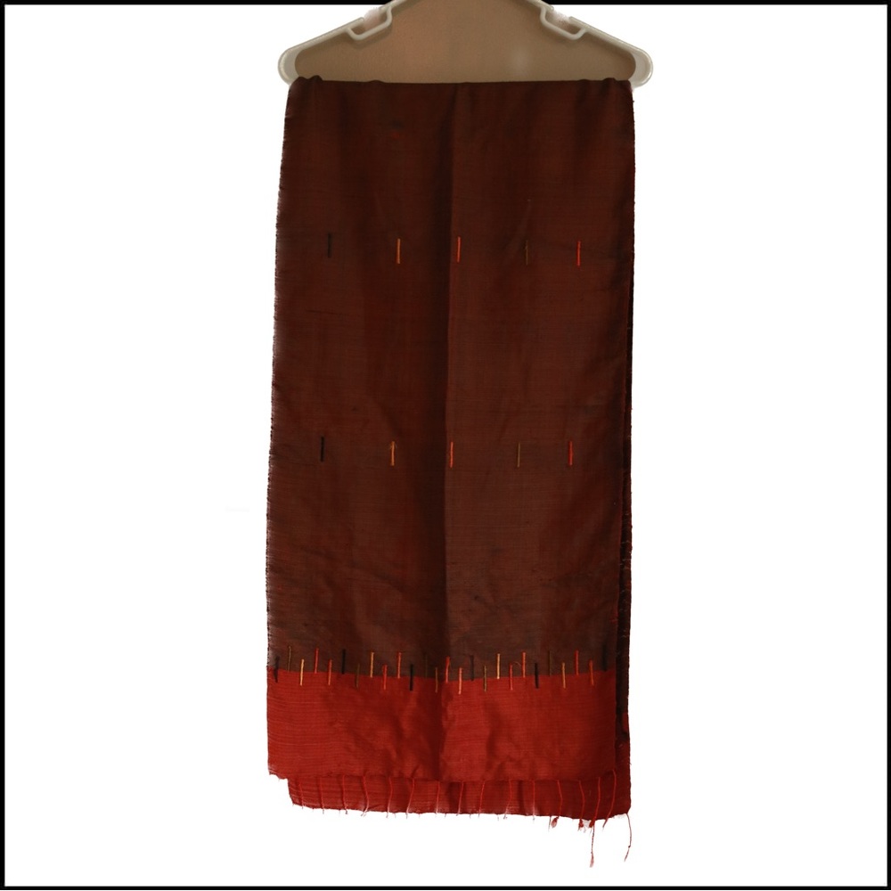 Raw silk scarf